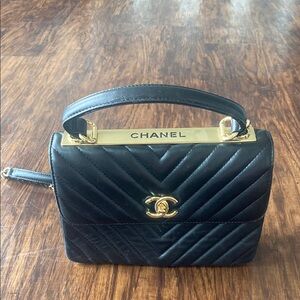 Black Quilted Leather Handbag